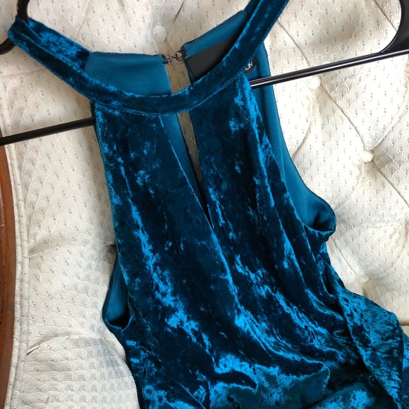 Blue Velvet GREYLIN luxury Velvet Skater Dress Small - Picture 4 of 6